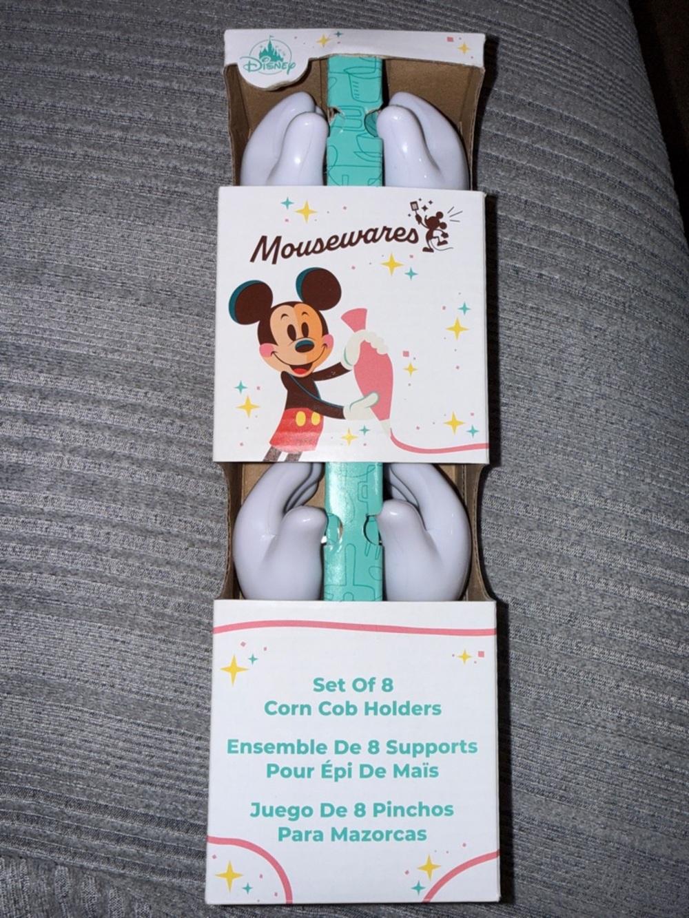 Disney Mousewares Mickey Corn Cob Holders - Teal and White